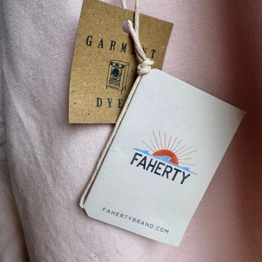 Faherty Malibu Pink Linen Blend Casual Shorts Men's Size 38